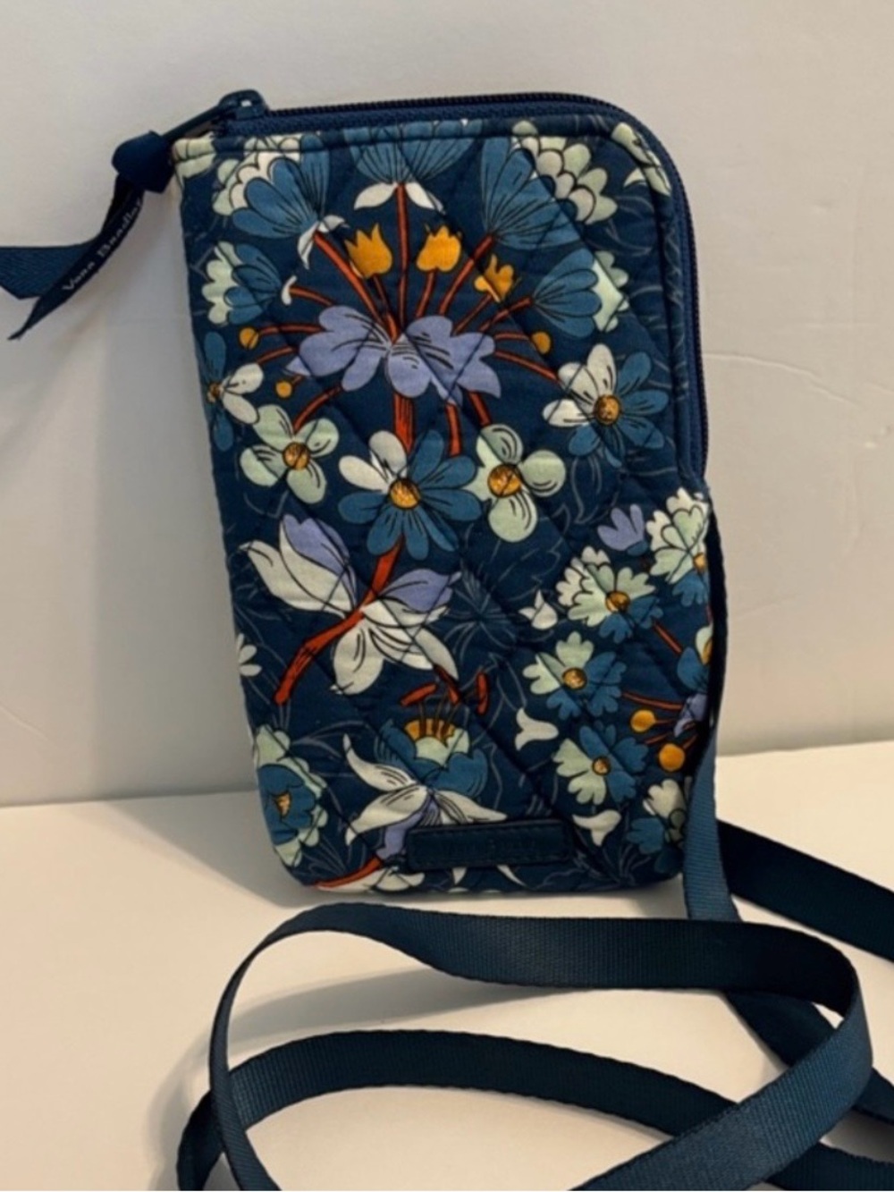 Vera Bradley Navy Floral Quilted Crossbody Bag